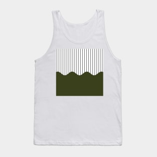 Wave & Lines (Olive Green) Tank Top